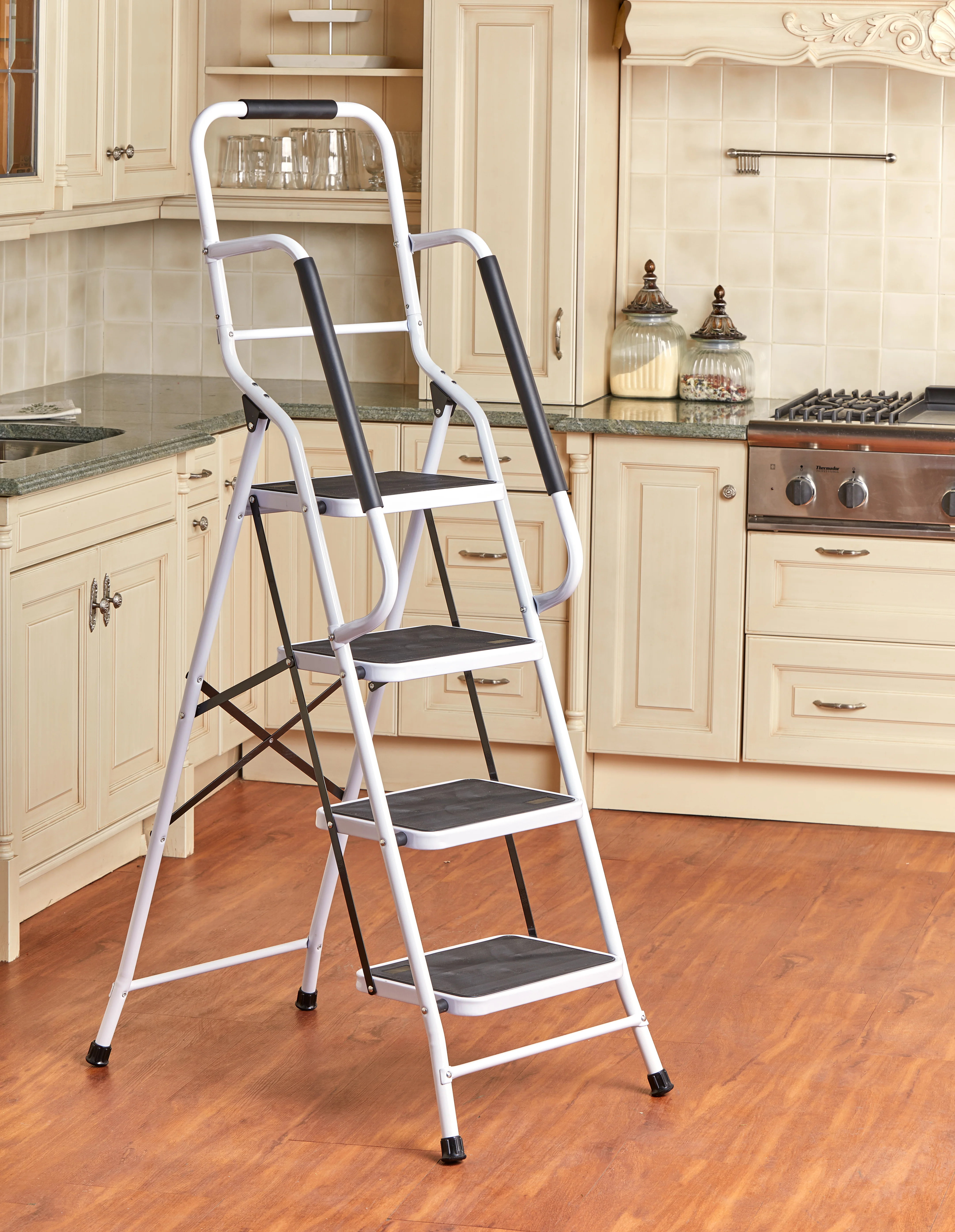 3 or 4 Step Folding Ladder with Handrails or Ladder Tool Caddy - Image 12