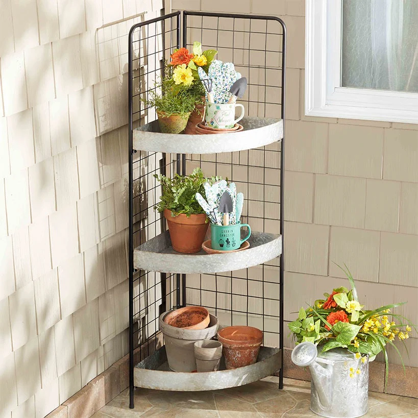 3-Tier Metal Corner Shelf - Image 2