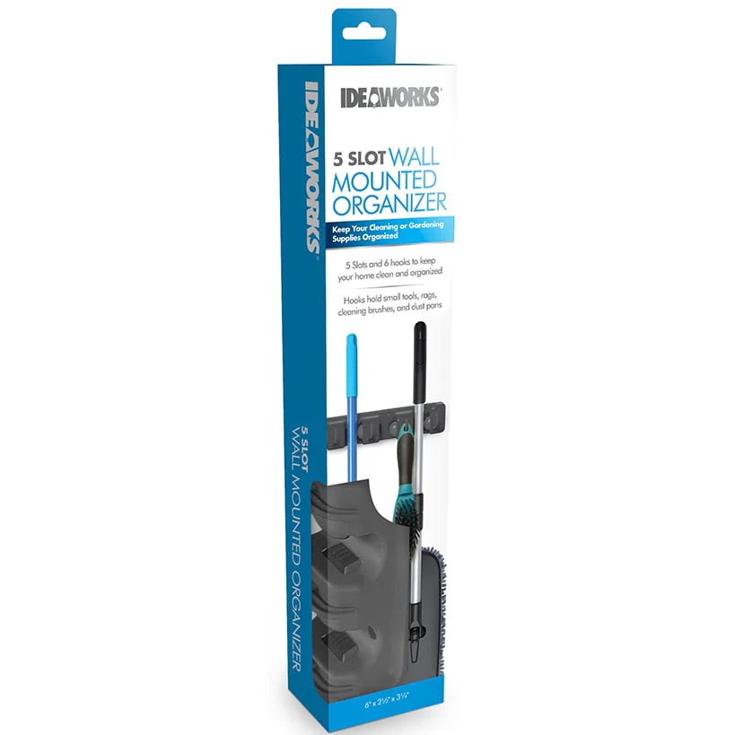 5-Slot Mop and Broom Wall Organizer - Image 3