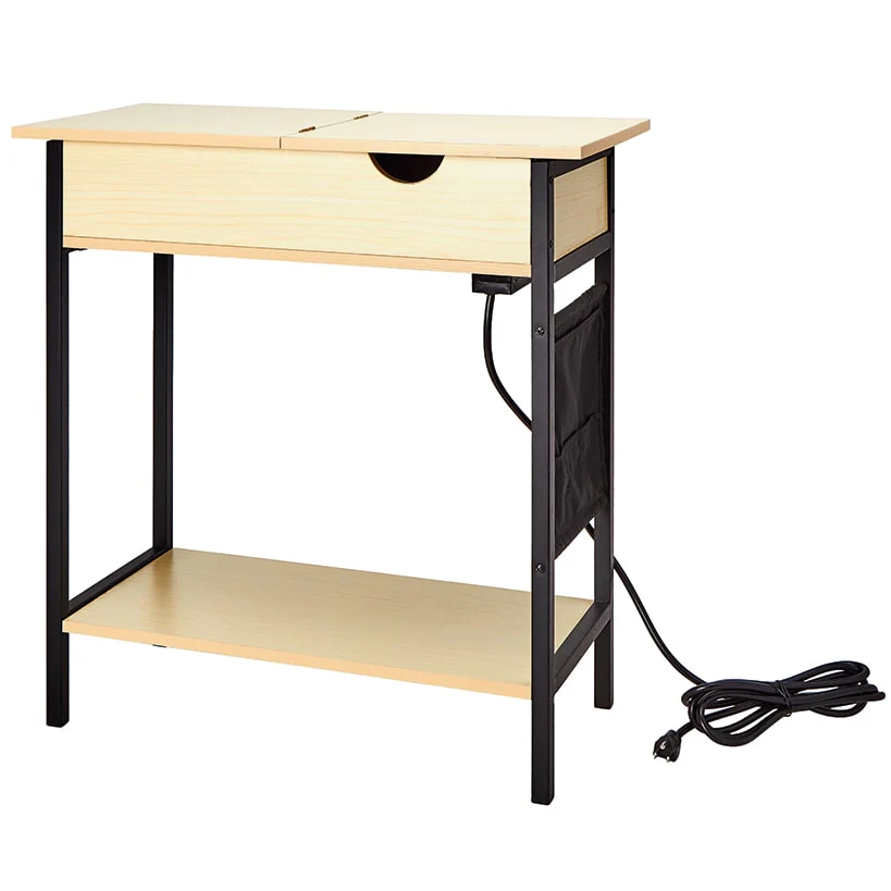Accent Storage Side Table with Flip-Top and Charging Outlet - Image 5