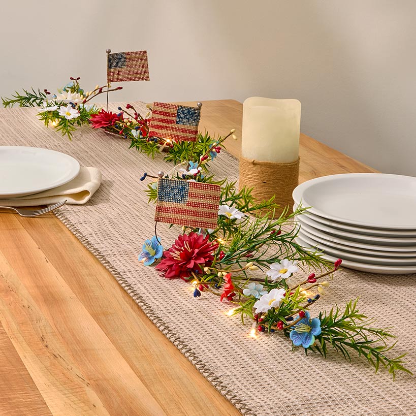 Americana Floral Swag Garland Collection - Image 4