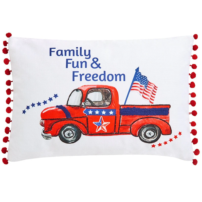 Americana Gnome Embroidered Decorative Pillow - Image 3
