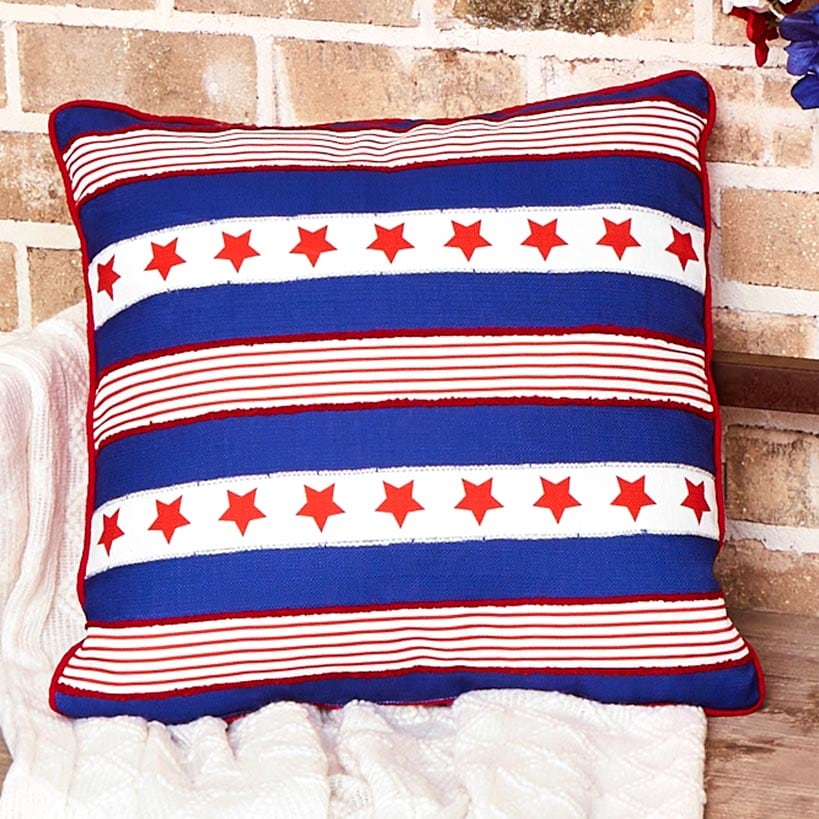 Americana Gnome Embroidered Decorative Pillow - Image 5