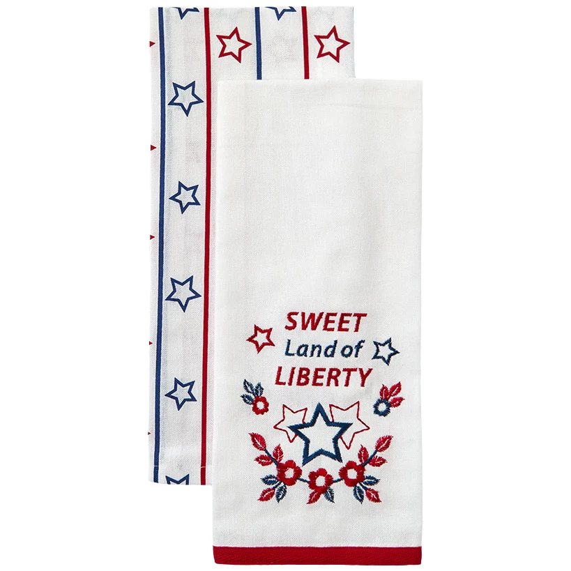 Americana Kitchen Towels Embroidered Set of 2 - Image 7