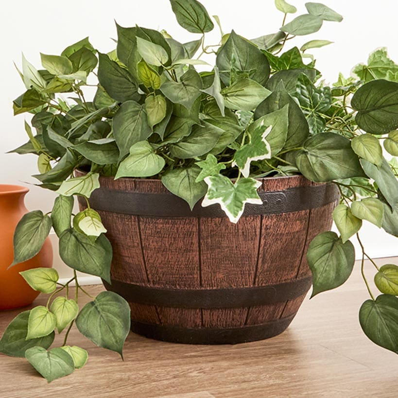 Barrel Shaped Planter Indoor or Outdoor 15" dia x 9"H - Image 5