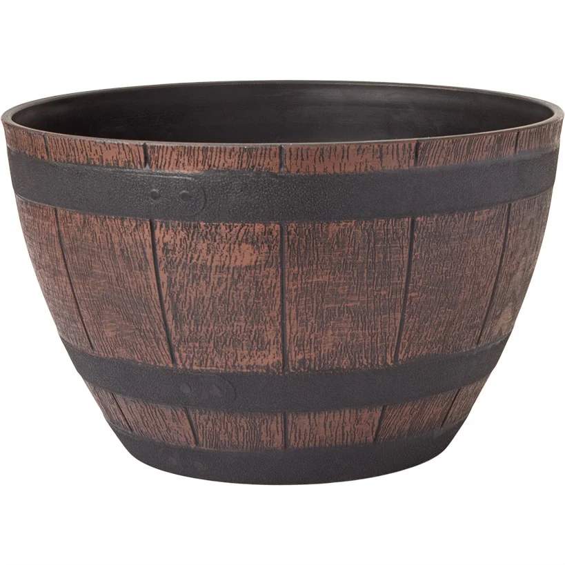 Barrel Shaped Planter Indoor or Outdoor 15" dia x 9"H - Image 6