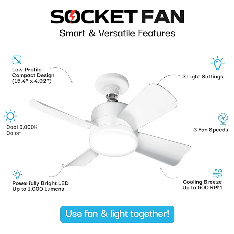 Bell+Howell® Socket Fan Light - Image 7