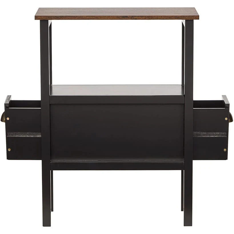 Black Accent Side Table with Dual Drawers - 24"H - Image 3