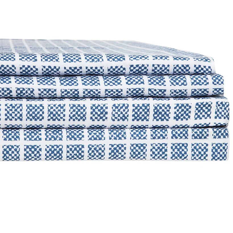 Blue Plaid Reversible Queen or King Complete Comforter Set - Image 2