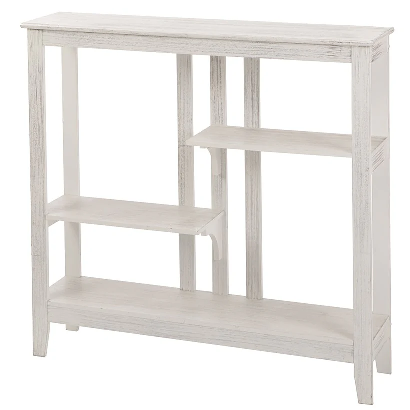 Brushed Metallic Console Table with Display Shelves 31.4"W x 29.8"H - Image 4