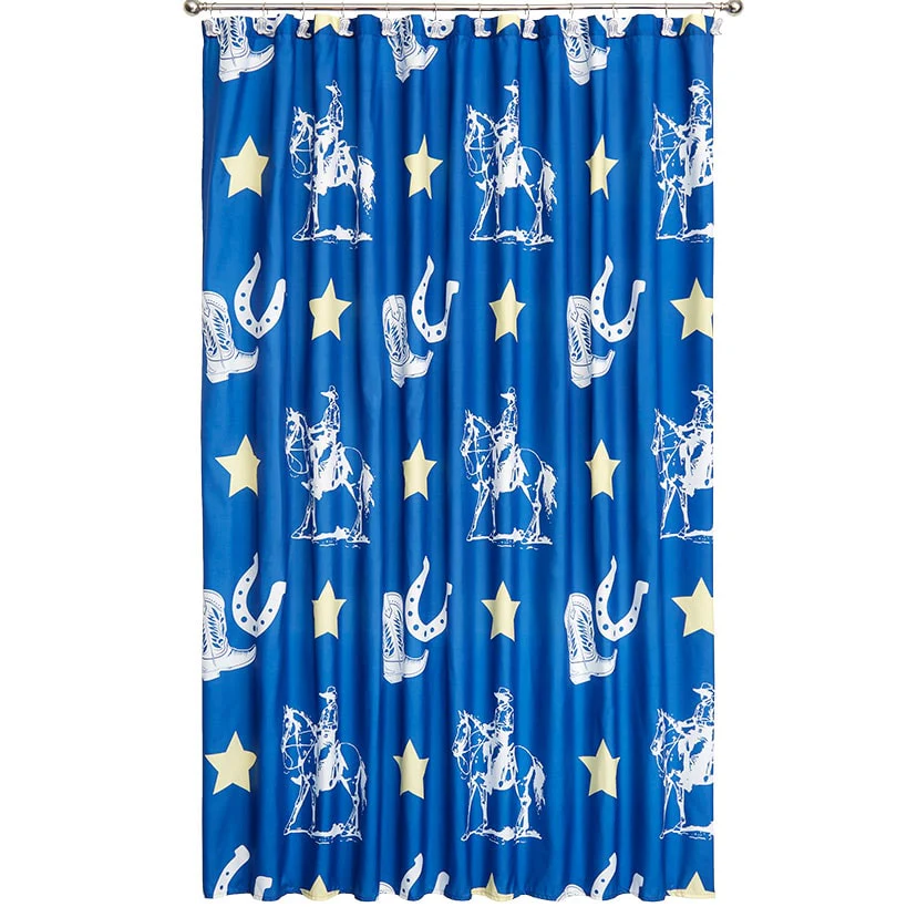 Buckaroo Cowboy Shower Curtain, Bath Rug, Hand Towels, Valance, or Hooks - Image 3