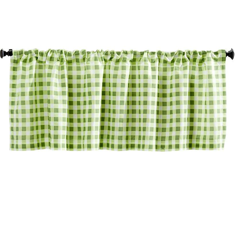 Buffalo Plaid Green Valance or Daffodil Shower Hooks Set of 12 - Image 3