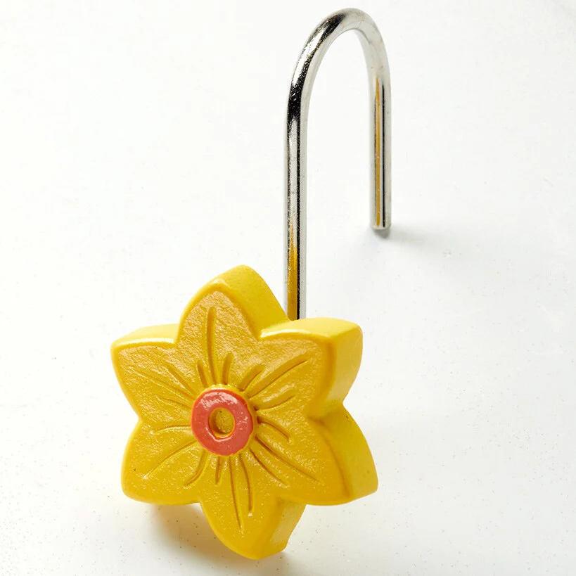 Buffalo Plaid Green Valance or Daffodil Shower Hooks Set of 12 - Image 4