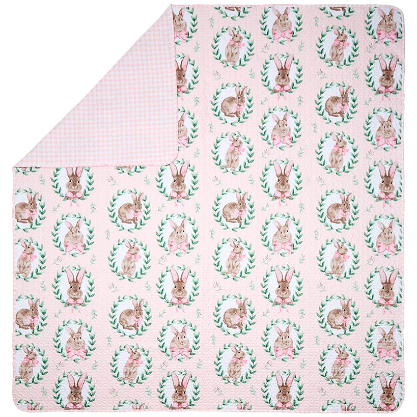 Bunnies and Bows Reversible Full/Queen or King Quilt - Image 4