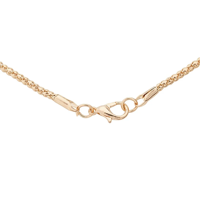 Cat Eye Stone Flower with Gold Chain Necklace - Image 3