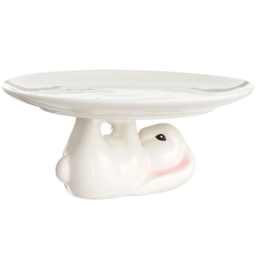 Ceramic Easter Bunny 8" Cake Stand - Image 3