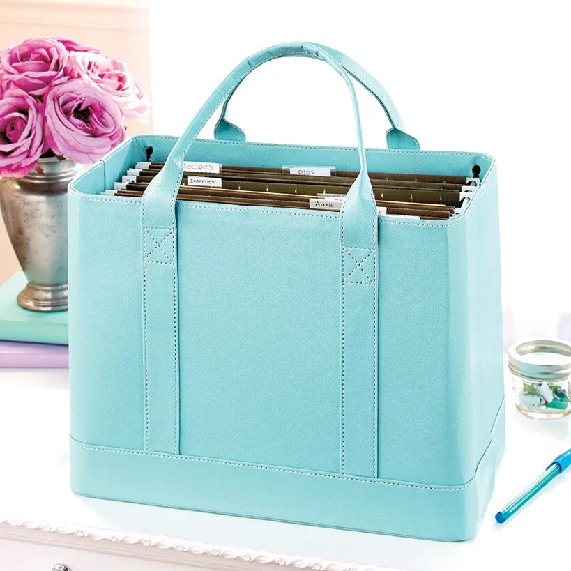 Chic Portable File Organizer Tote for Office - Image 4