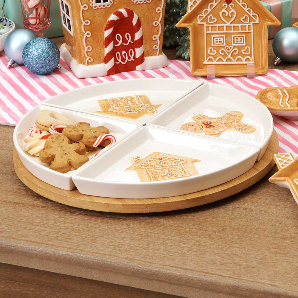 Christmas Gingerbread Lazy Susan with Removable Dishes - Image 2