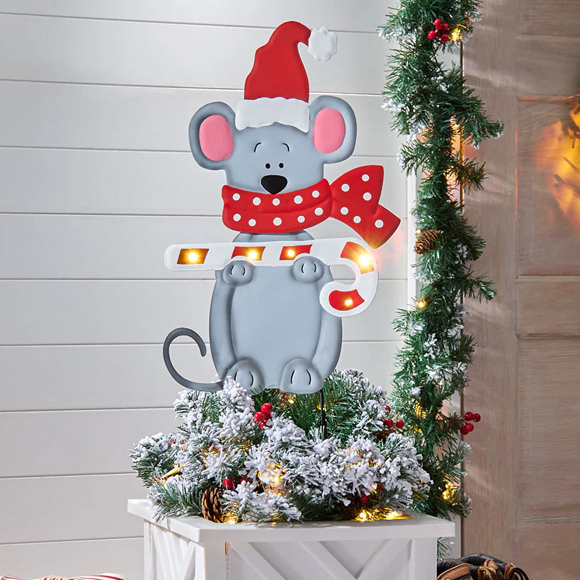 Christmas Mouse Garden Stake - Image 3