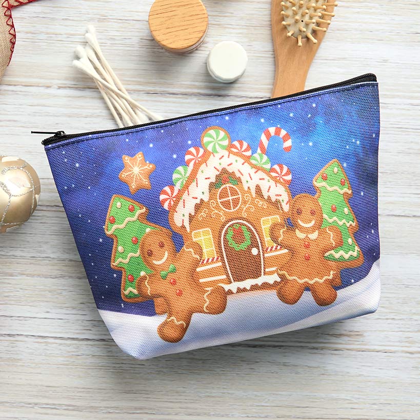 Christmas Zipper Pouch - Snowman or Gingerbread - Image 4