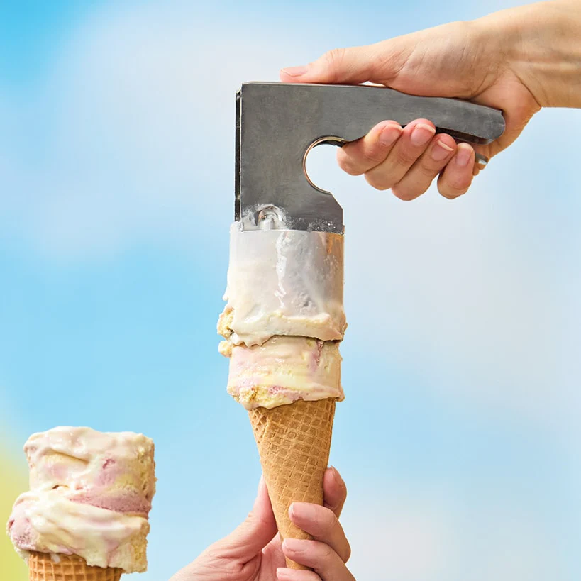 Classic Retro Stainless Steel Cylinder Ice Cream Scoop with Handle - Image 3