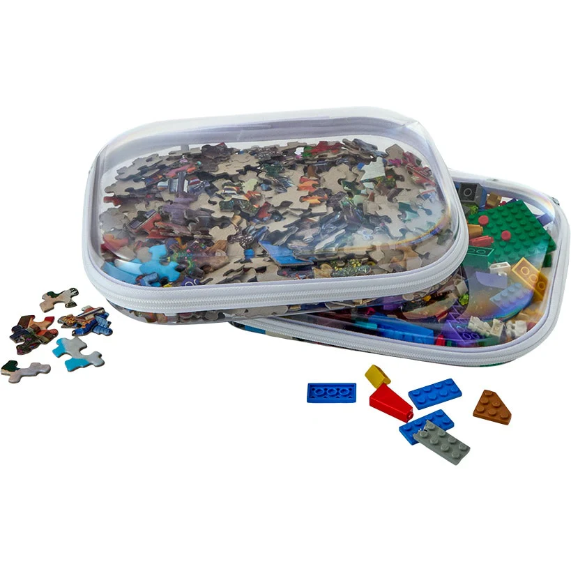Clear Hard Plastic Zipper Container for Travel - 2-Pk. - Image 2