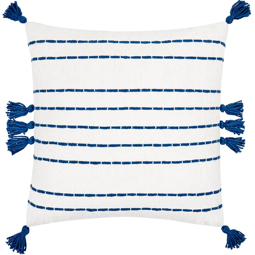 Coastal Inspired Embroidered Decorative Pillow - Image 6