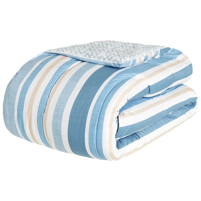 Coastal Stripe Full/Queen or King Comforter Set, Decorative Pillow - Image 4