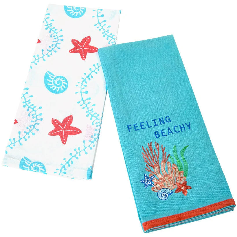 Coastal Themed Embroidered Kitchen Towels, Set of 2 - Image 9