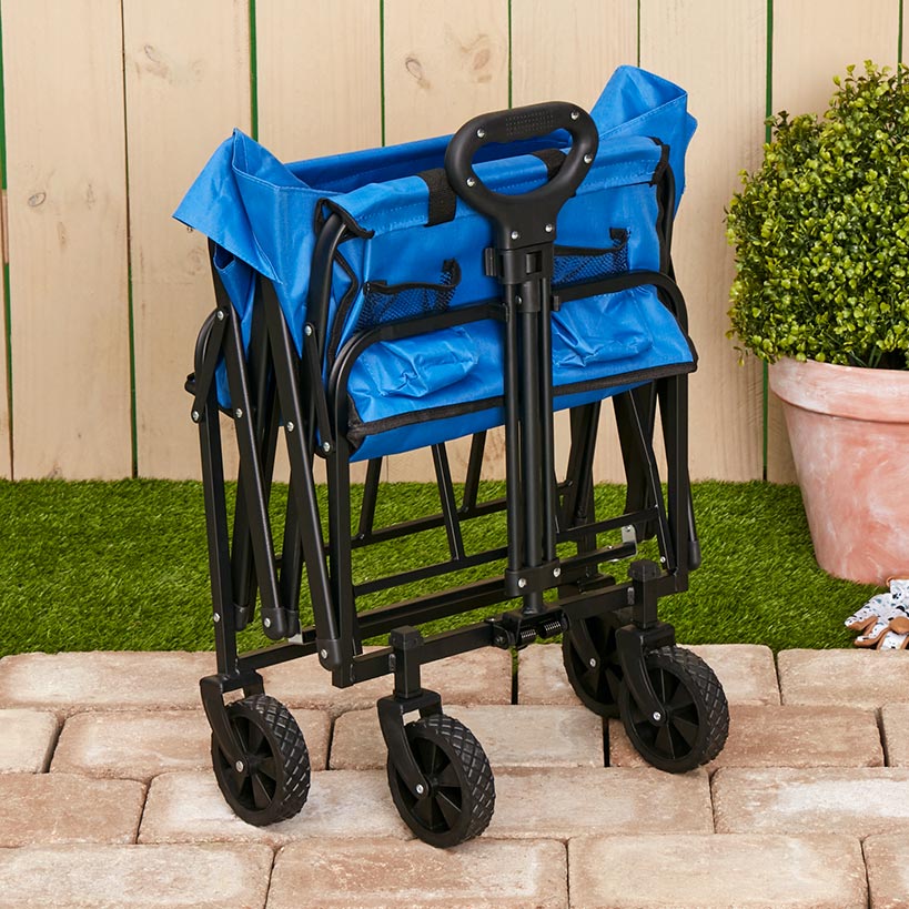 Collapsible Folding Wagon - Large Compartment and 2 Mesh Pockets - Image 5