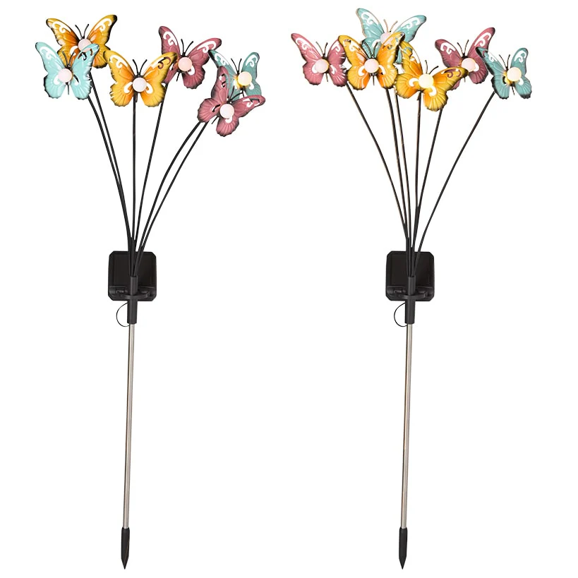 Colorful Solar Butterfly Bouquet Stake With Motion - Image 3