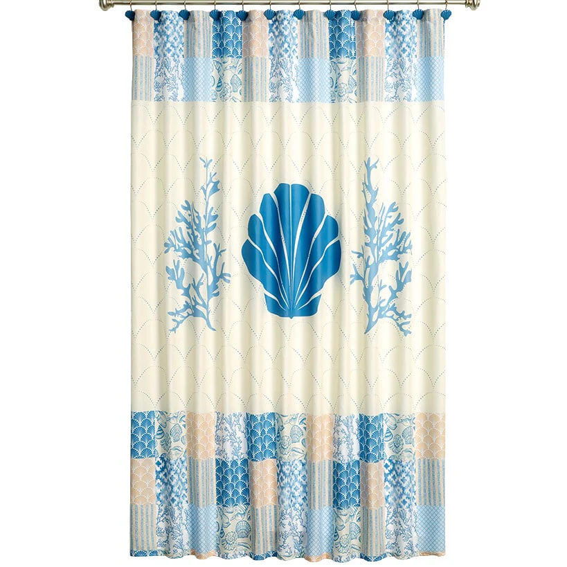 Coral Patch Shower Curtain, Bath Rug, Hand Towels, Valance, or Hooks - Image 4