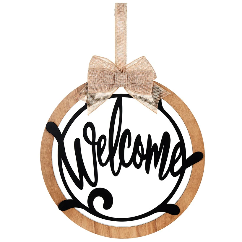 Country Monogram or Welcome Wall Hanging With Bow - Image 4