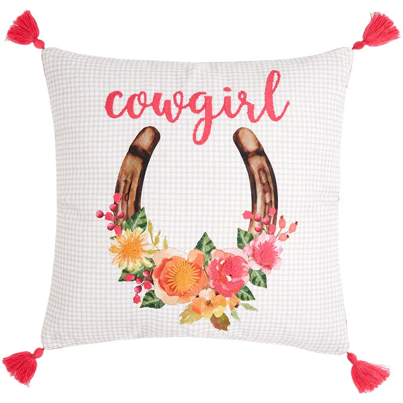 Cowgirl Embroidered Decorative Pillow - Image 5