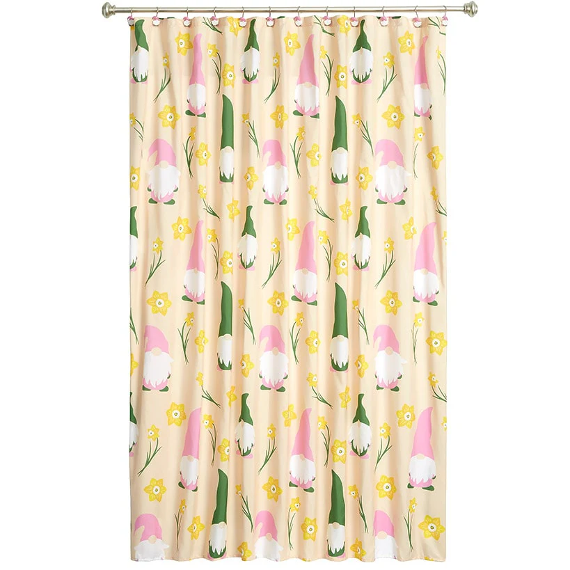 Daffodil Gnomes Shower Curtain, Rug, Hand Towels, Valance, or Hooks - Image 3