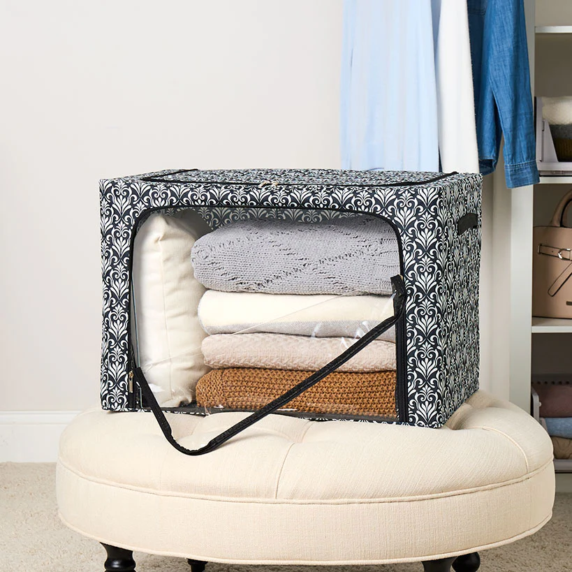 Damask Bedroom or Closet Storage Bin Organizer - Image 5