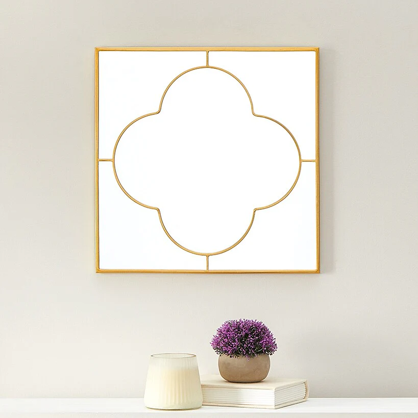 Decorative Flower or Oval Metal Mirrors - Black or Gold - Image 2