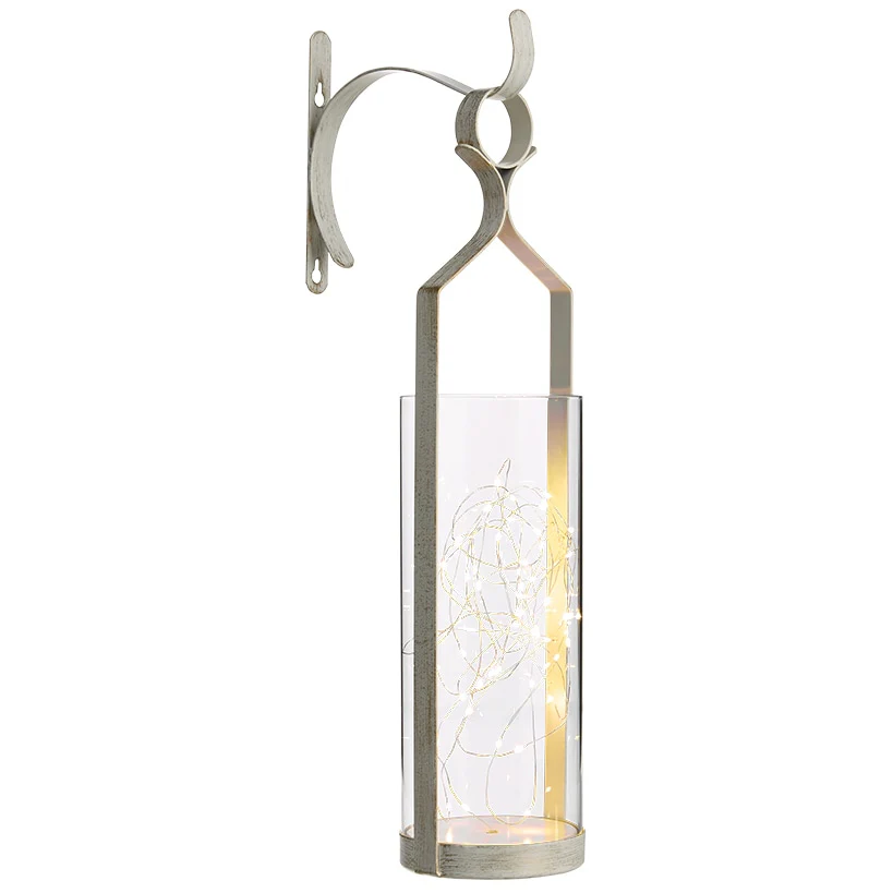 Decorative Wall Sconce With Fairy Lights - Black, Rustic Copper, or White - Image 6