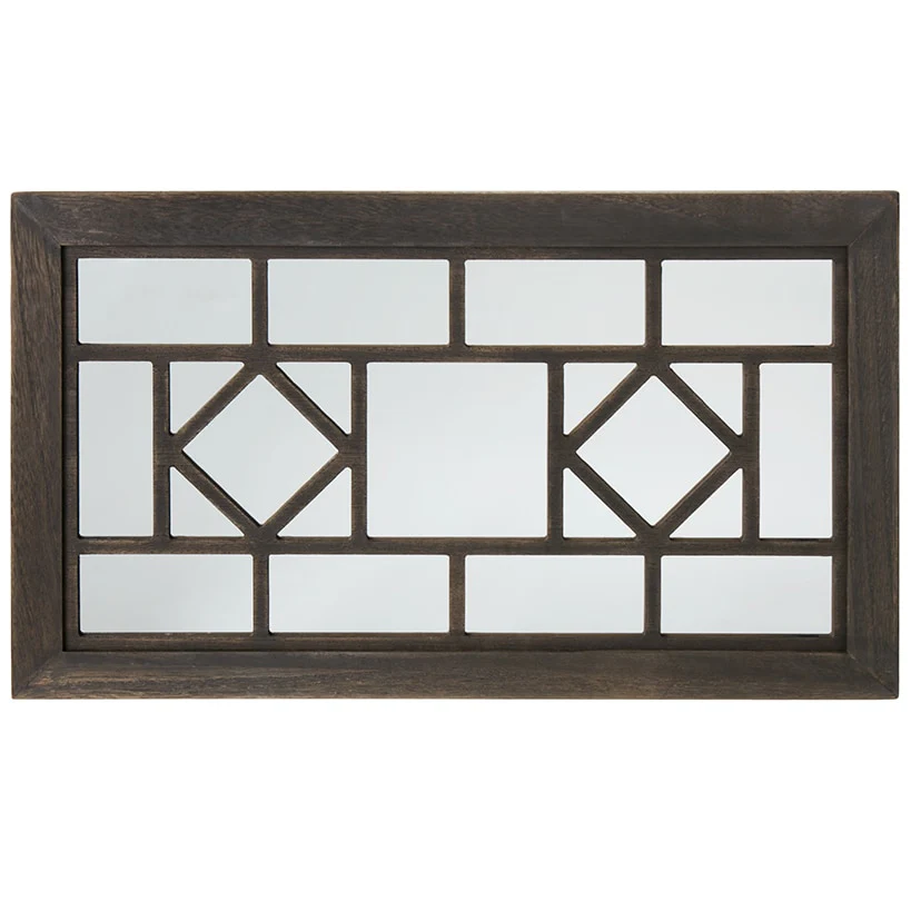 Decorative Wood Rectangular Black Framed Mirror - Image 2