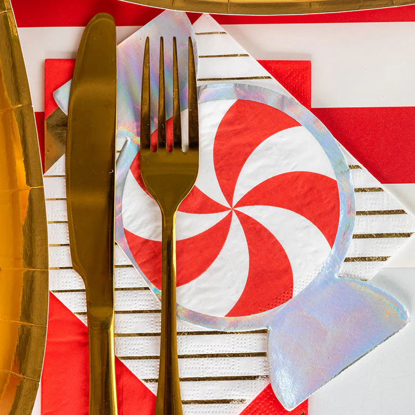 Disposible Gingerbread Men Dessert Plates or Peppermint Napkin Set - Image 4