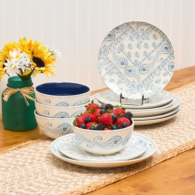 Dolly Parton Stoneware Everyday Paisley 12-Pc Dinnerware Set - Image 3