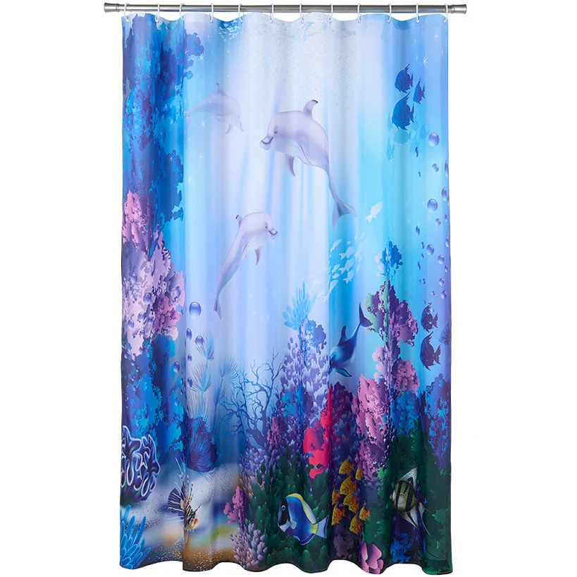 Dolphin Memory Foam Bath Rugs and Shower Curtain 16 Pc Set - Image 7