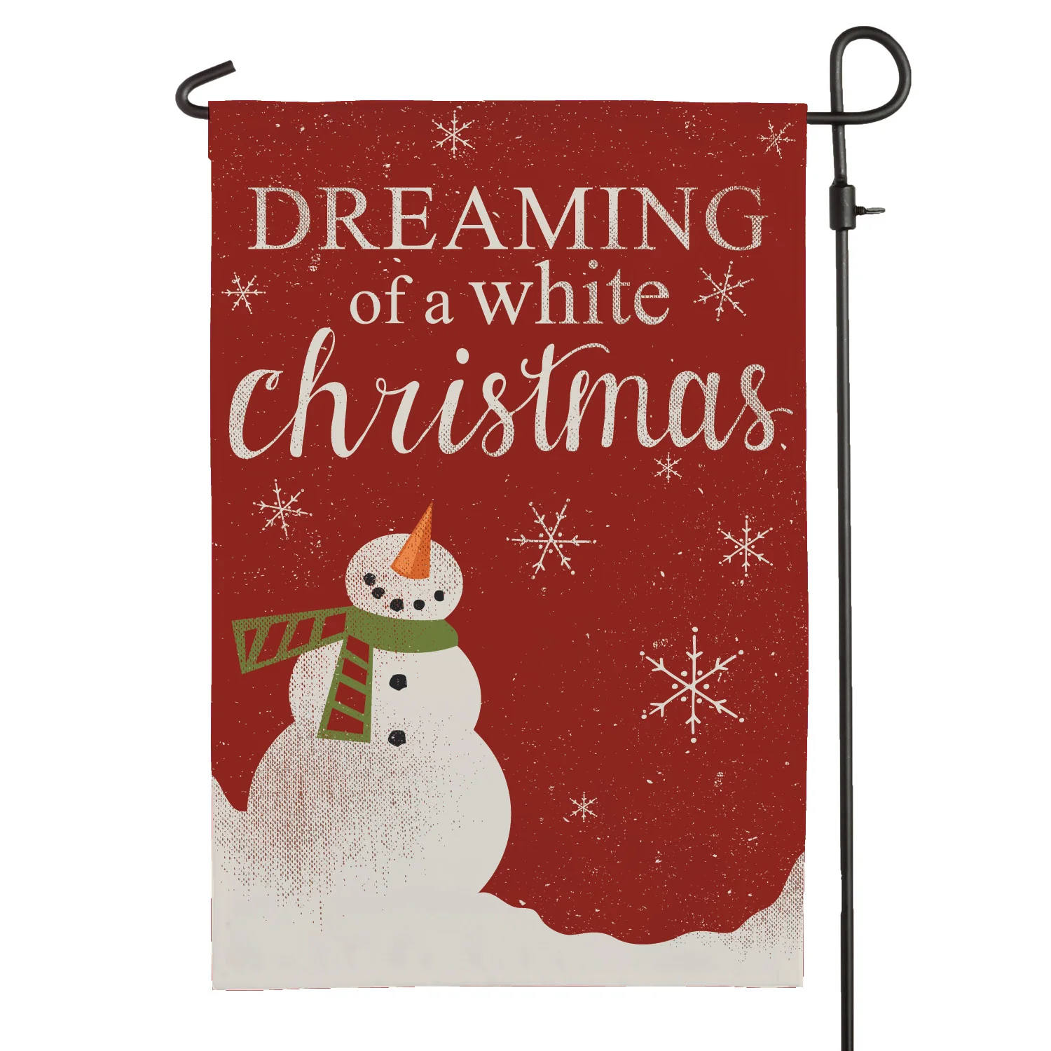 Dreaming of a White Christmas Snowman Garden Flag - Image 2