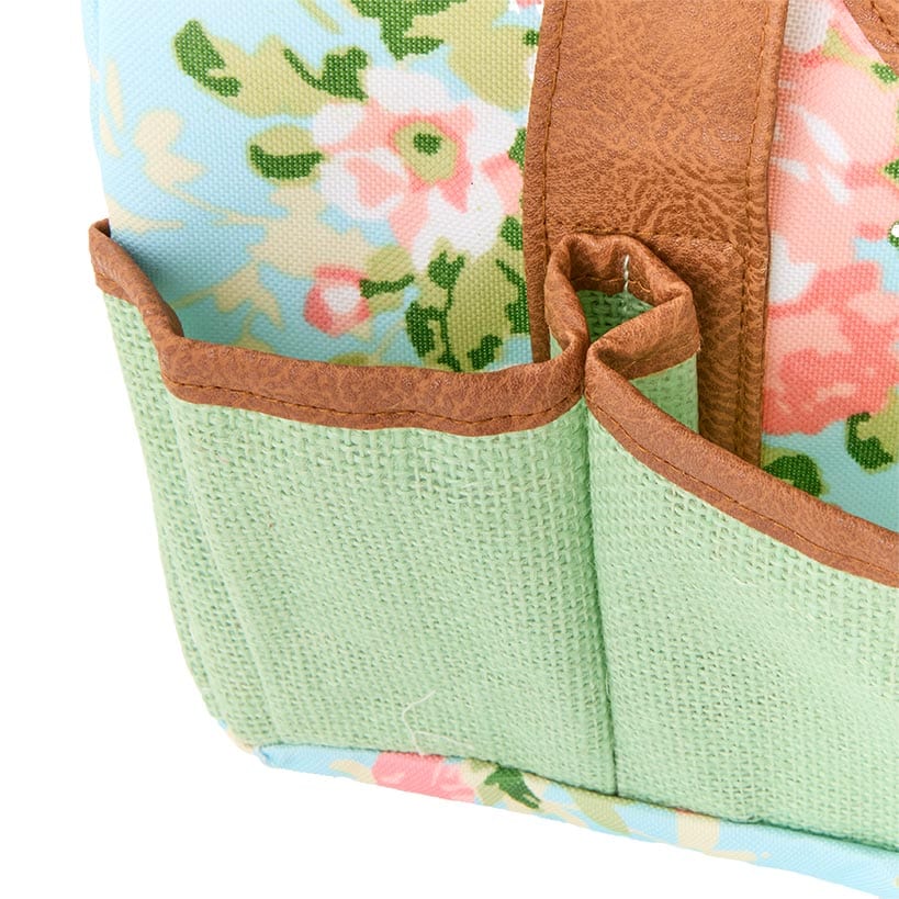 Durable Rose Print Canvas Tool Bag for Gardening - Image 3