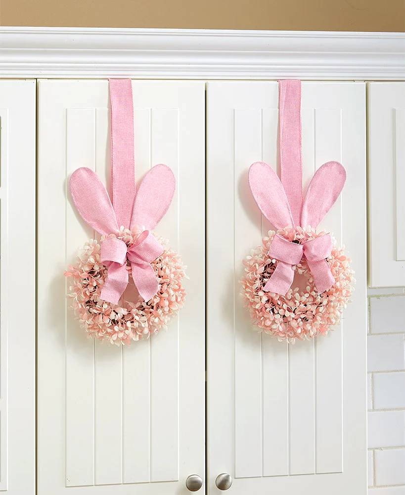 Easter Bunny Cabinet Wreath - Blue, Pink, Or Purple - Image 3