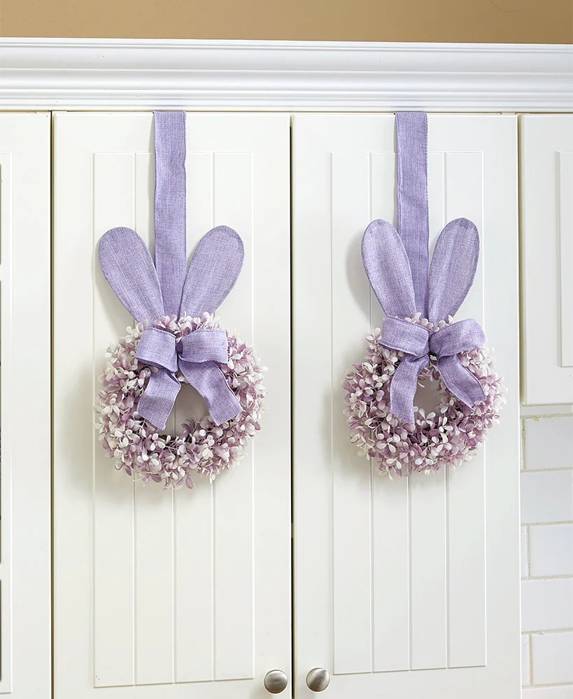 Easter Bunny Cabinet Wreath - Blue, Pink, Or Purple - Image 5