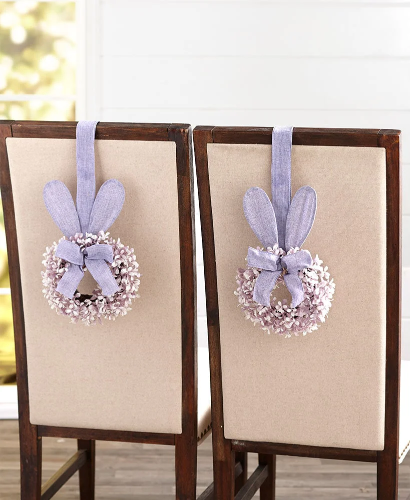 Easter Bunny Cabinet Wreath - Blue, Pink, Or Purple - Image 6