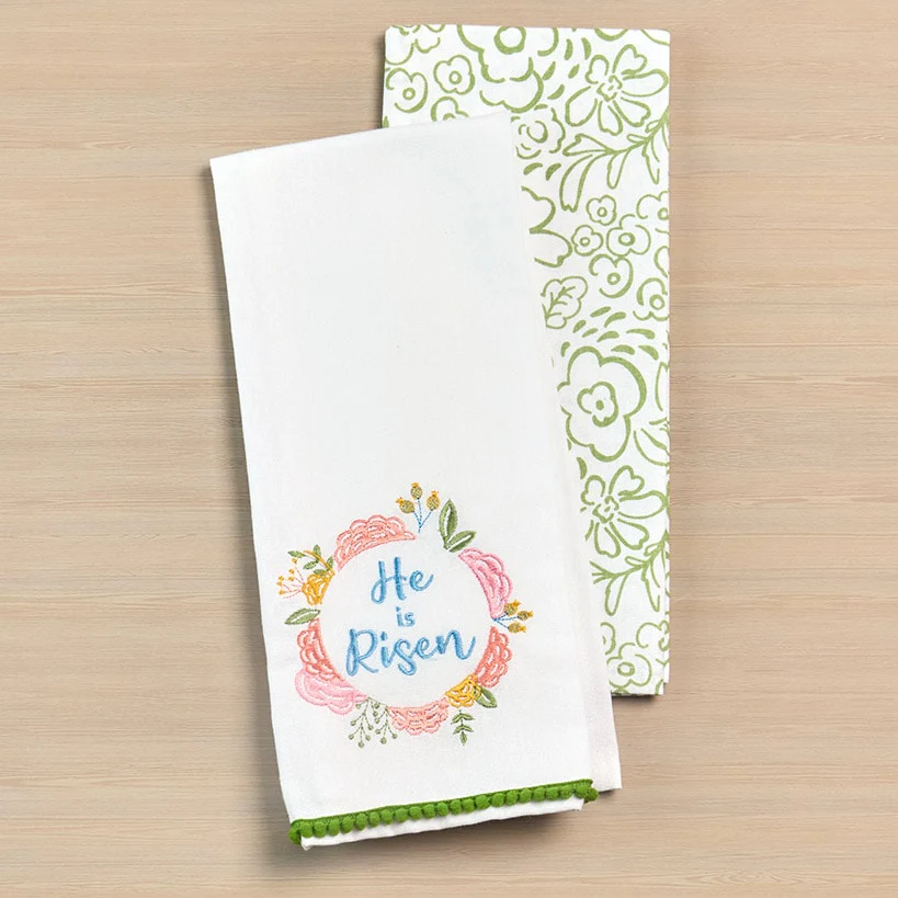 Easter Embroidered Religious Kitchen Towels, Set of 2 - Image 3
