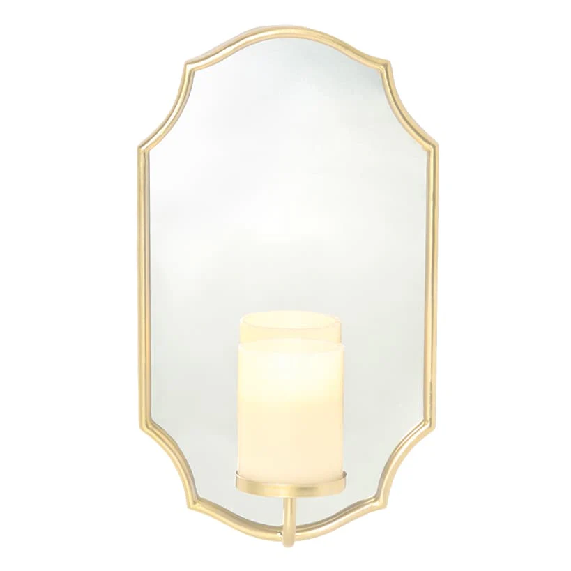 Elegant Mirror Wall Sconce With LED Candle - Black or Gold - Image 7