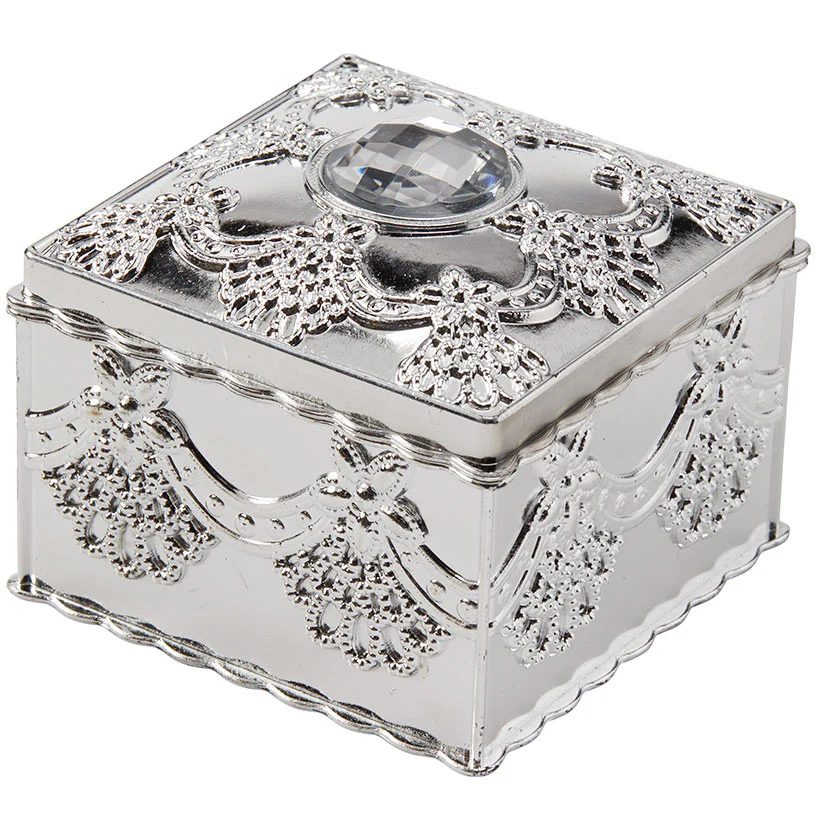 Elegant Small Jewelry Box with Rhinestones - Image 3